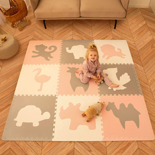 Alfombra infantil puzzle - Animales - Monti Family